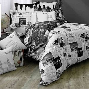 Queen size Travel themed duvet cover